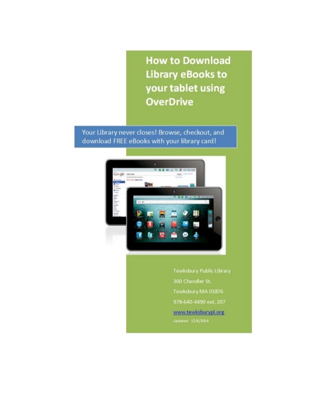 How to Download Library eBooks to your tablet using Overdrive