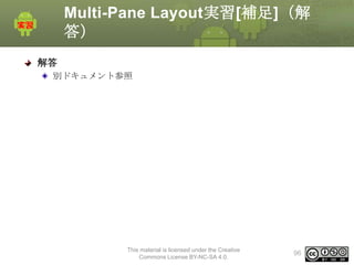 Multi-Pane Layout実習[補足]（解
答）
解答
別ドキュメント参照

This material is licensed under the Creative
Commons License BY-NC-SA 4.0.

96

 