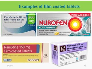 Examples of film coated tablets
43
2/6/2021
 