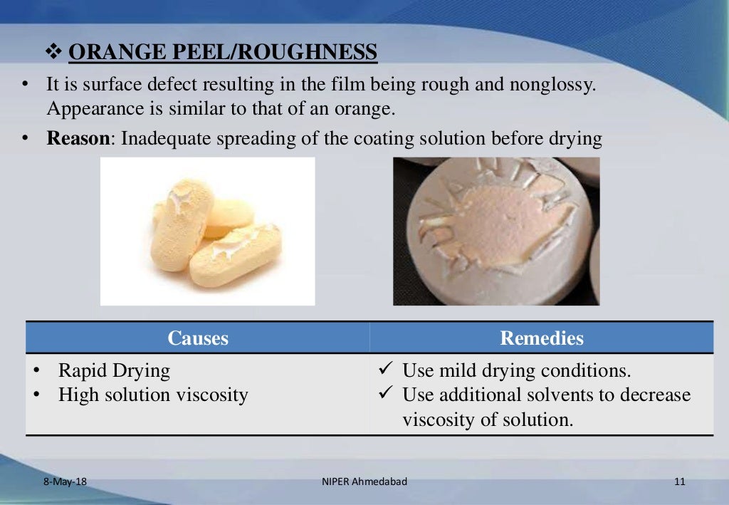 Tablet coating defects