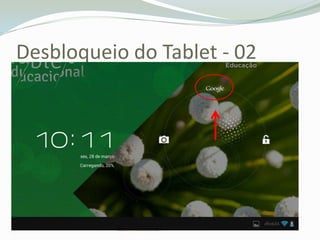 Desbloqueio do Tablet - 02
REDE NÃO
ENCONTRADA
 