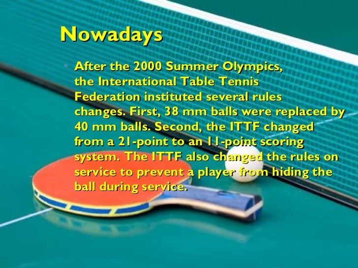 Table Tennis All history from A to Z