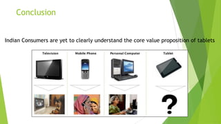 Conclusion


Indian Consumers are yet to clearly understand the core value proposition of tablets
 