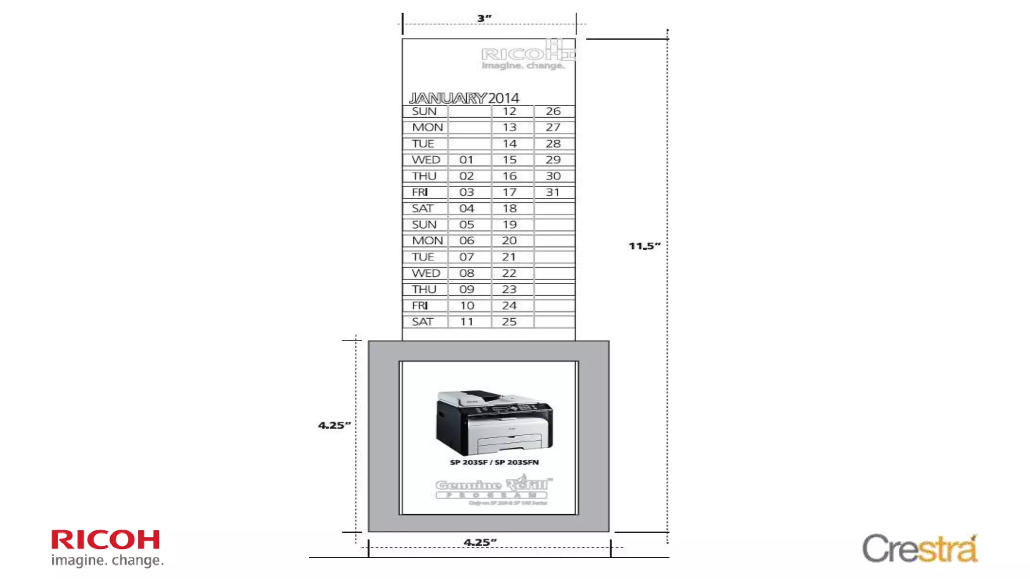 Table top calendar design ppt