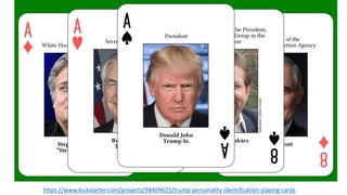https://www.kickstarter.com/projects/98409625/trump-personality-identification-playing-cards
 