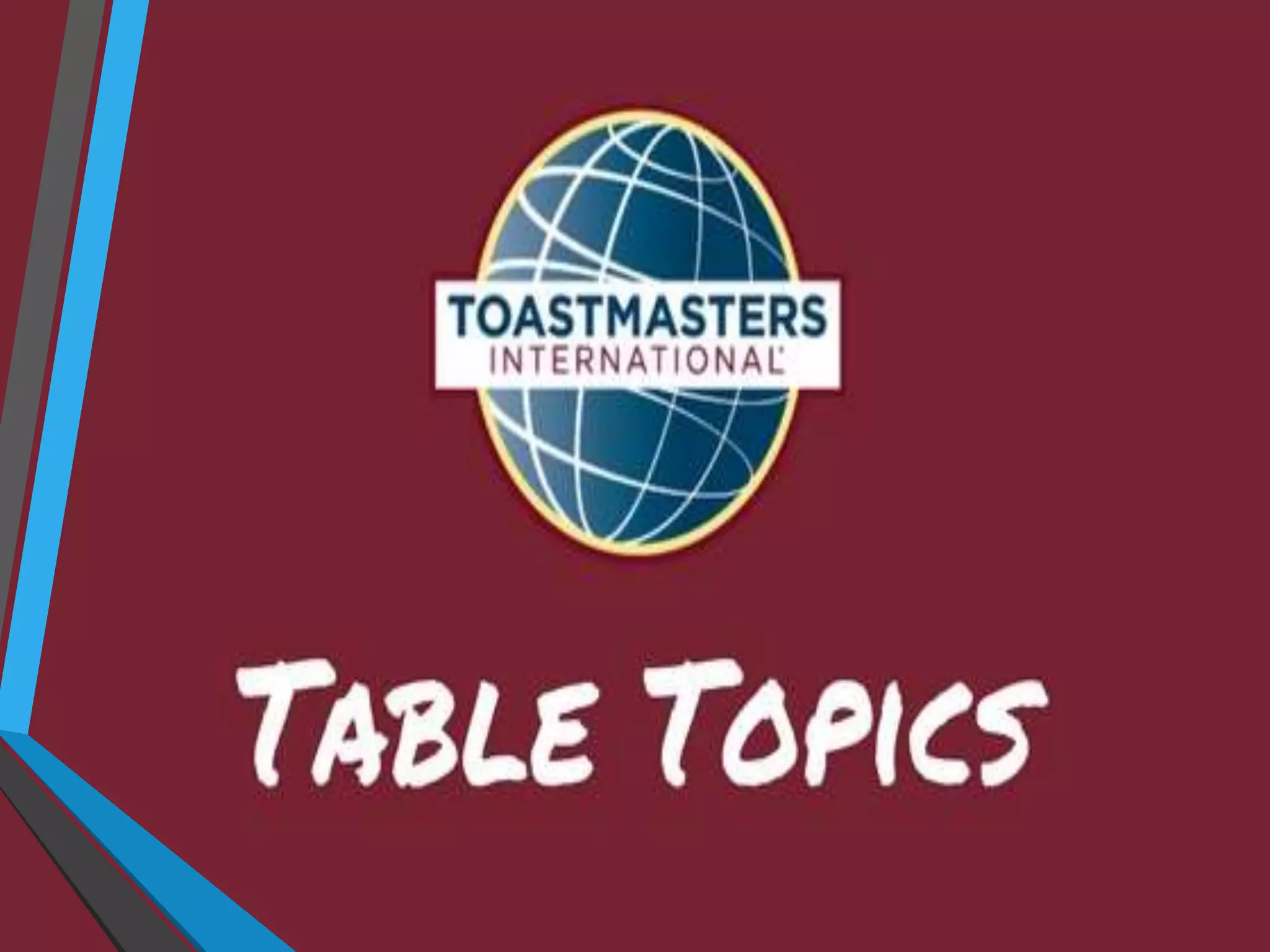 Table Topics start Of The Line ppt table-topics-start-of-the-line-ppt