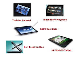 BlackBerry PlayBookToshiba AndroidASUS Eee SlateDell Inspiron DuoHP WebOS Tablet
