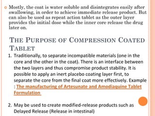 Compression Coated Tablets Examples Tablet ppt | PPTX