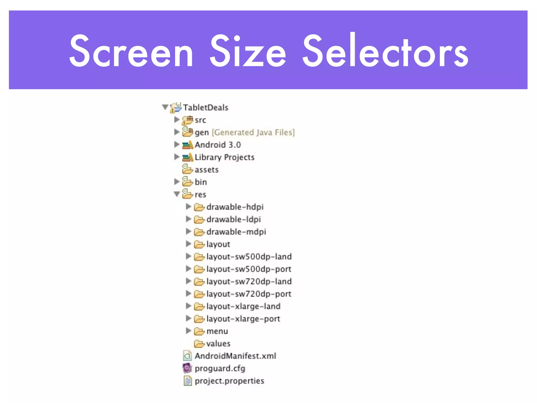 Screen Size Selectors
 