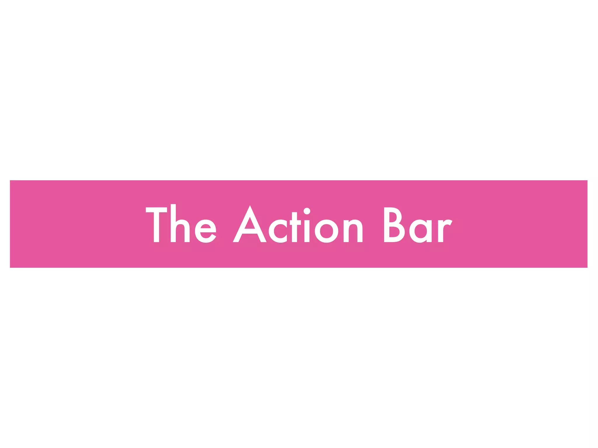 The Action Bar
 