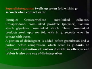 Super Disintegrant Examples Tablets | PPTX