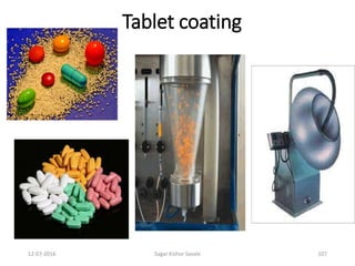 12-07-2016 Sagar Kishor Savale 107
Tablet coating
 