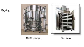 Drying
Tray dryerFluid bed dryer
44
 