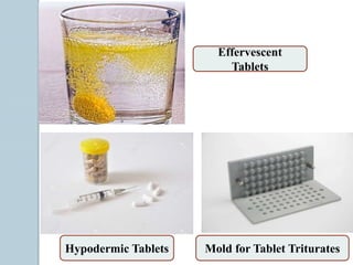 Hypodermic Tablets Mold for Tablet Triturates
Effervescent
Tablets
 