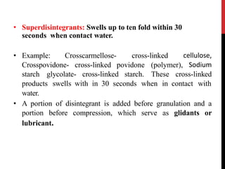 Super Disintegrant Examples Tablets | PPTX