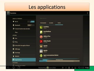 Les applications 
Médiathèque Lorient 2013 135 2014 
 