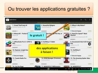 Ou trouver les applications gratuites ? 
Médiathèque Lorient 2013 
104 
2014  
