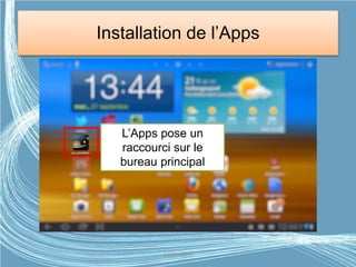 Installation de l’Apps
L’Apps pose un
raccourci sur le
bureau principal
G.VM - 2015
 