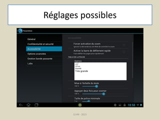 Réglages possibles
G.VM - 2015
 