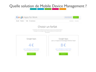Quelle solution de Mobile Device Management ?
 