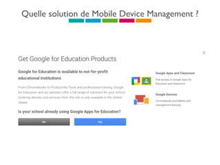 Quelle solution de Mobile Device Management ?
 