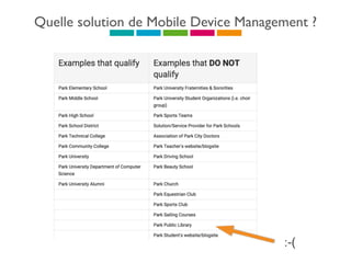 Quelle solution de Mobile Device Management ?
:-(
 