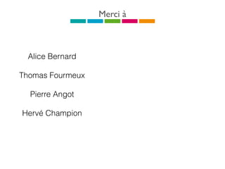 Merci à
Alice Bernard
Thomas Fourmeux
Pierre Angot
Hervé Champion
 