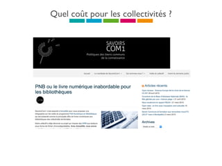 Quel coût pour les collectivités ?
 