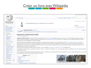Créer un livre avec Wikipédia
 