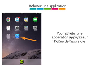Acheter une application
Pour acheter une
application appuyez sur
l’icône de l’app store
 