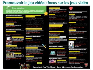 Promouvoir le jeu vidéo : focus sur les jeux vidéo
Exemple de l'ex-Val d'Orge : Cœur d'Essonne Agglomération
 