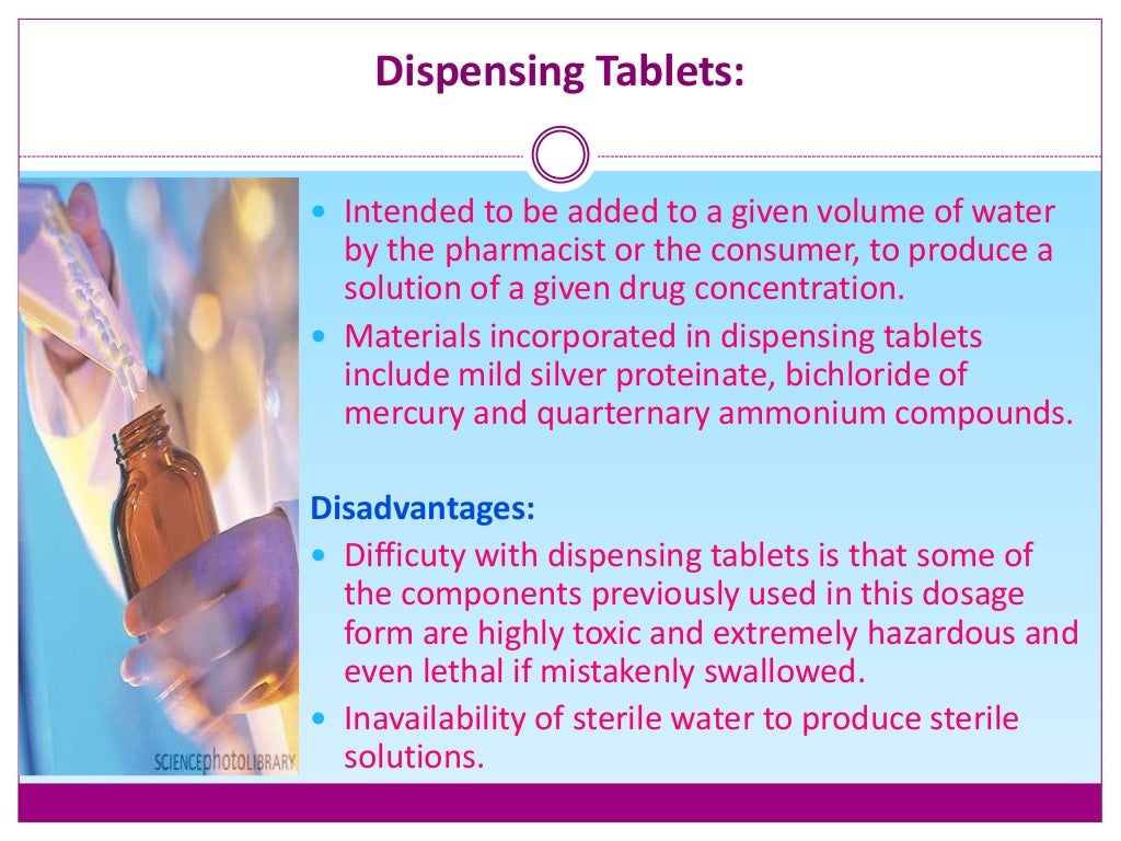 Tablet types and Excipients