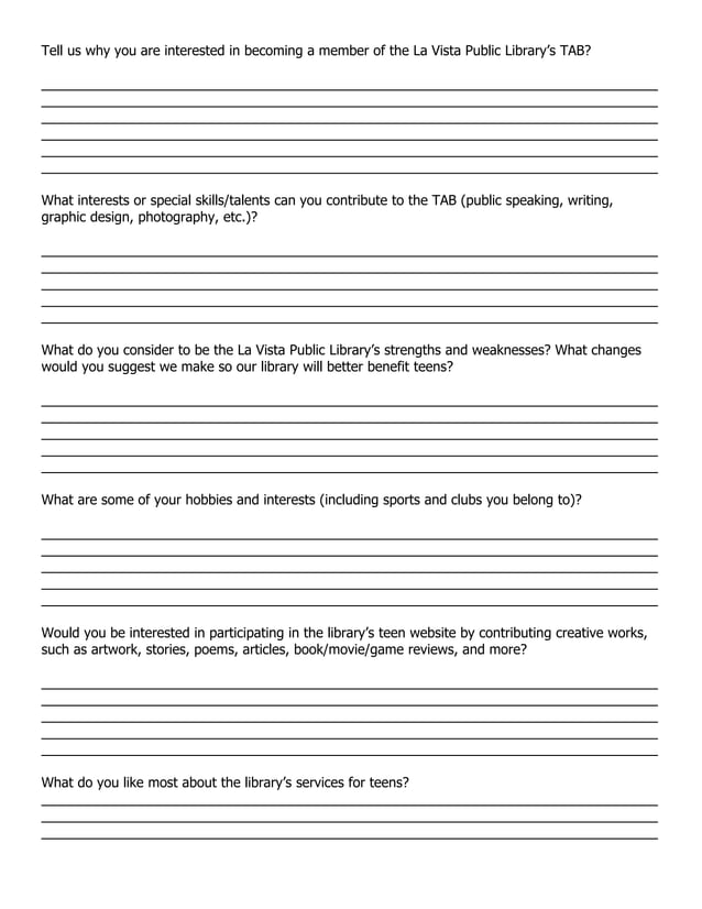 TAB Membership Application & Rules Form Examples | DOC