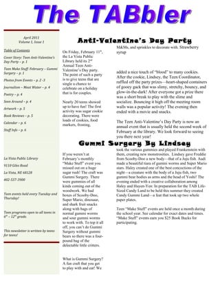 TAB Newsletter Example - April 2011