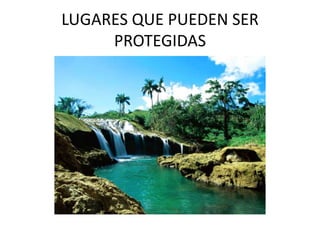 LUGARES QUE PUEDEN SER
     PROTEGIDAS
 