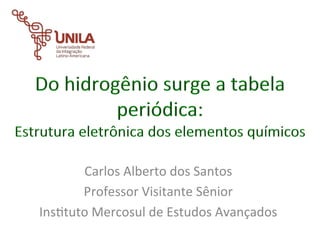 Carlos	
  Alberto	
  dos	
  Santos	
  
       Professor	
  Visitante	
  Sênior	
  
Ins5tuto	
  Mercosul	
  de	
  Estudos	
  Avançados	
  
                         	
  
 