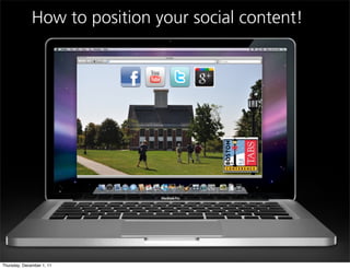 How to position your social content!




Thursday, December 1, 11
 