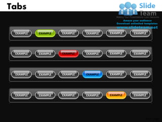Tabs

 EXAMPLE   EXAMPLE   EXAMPLE   EXAMPLE   EXAMPLE   EXAMPLE




 EXAMPLE   EXAMPLE   EXAMPLE   EXAMPLE   EXAMPLE   EXAMPLE




 EXAMPLE   EXAMPLE   EXAMPLE   EXAMPLE   EXAMPLE   EXAMPLE




 EXAMPLE   EXAMPLE   EXAMPLE   EXAMPLE   EXAMPLE   EXAMPLE




                                                         Your Logo
 