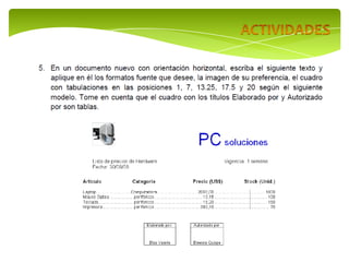 Tabulaciones y tablas word