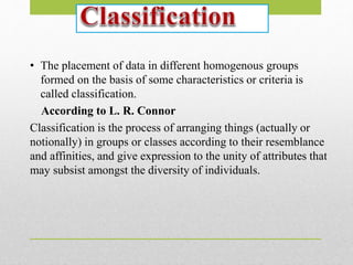 #2 Classification and tabulation of data | PPT