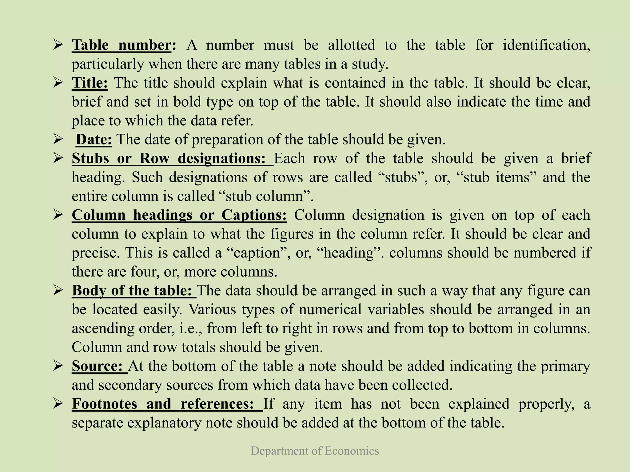 Tabulation of data | PPTX | Databases | Computer Software and Applications