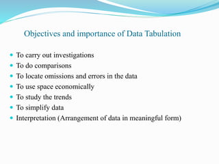 Biostatistics Tabulation of data | PPTX | Databases | Computer Software ...