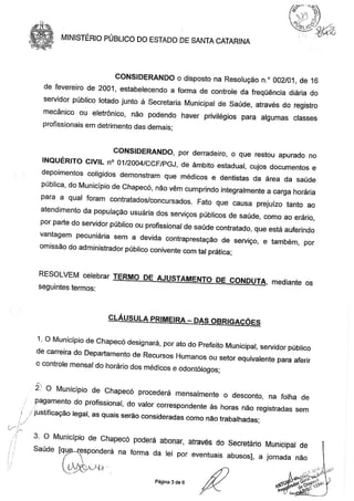 Tac   cumprimento da carga horária pelos médicos e odontólogos em chapecó