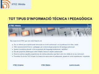 TOT TIPUS D’INFORMACIÓ TÈCNICA I PEDAGÒGICA 