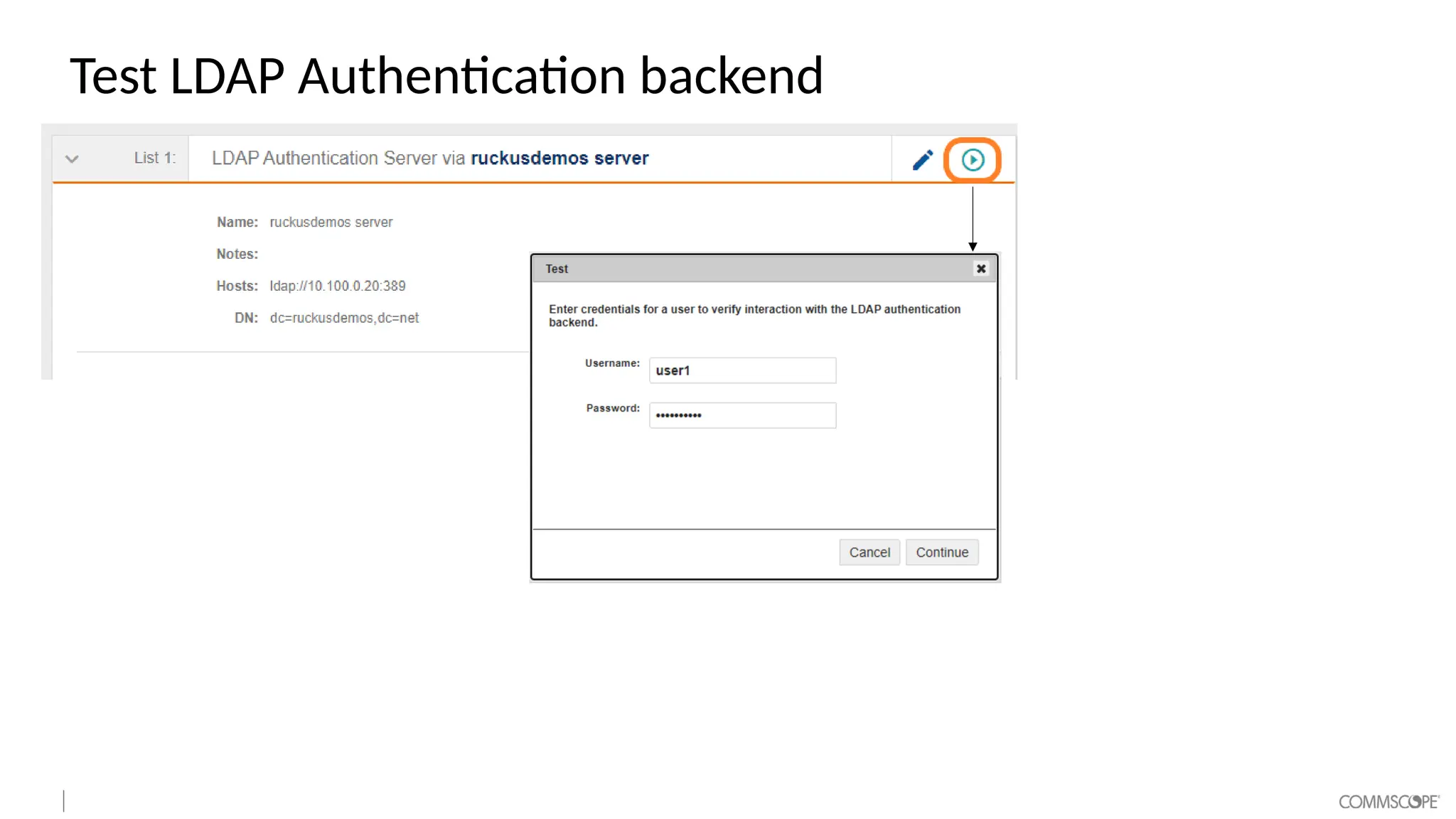 Test LDAP Authentication backend
 
