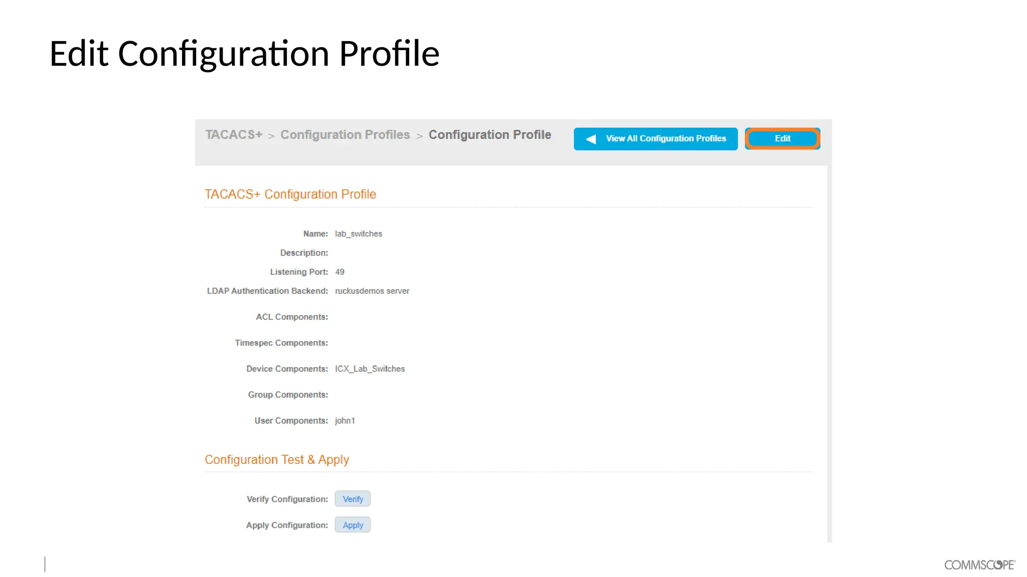 Edit Configuration Profile
 