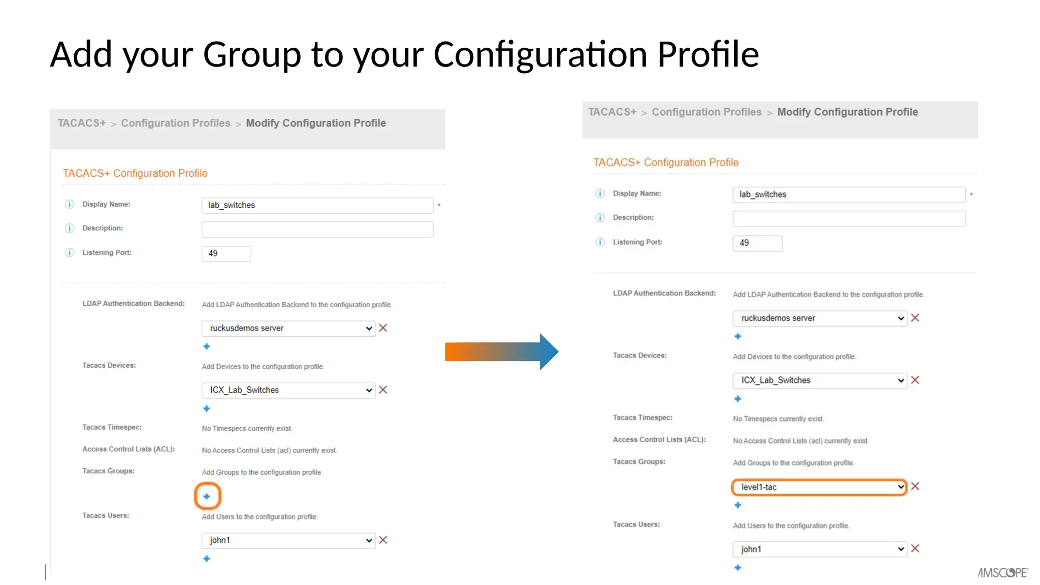 Add your Group to your Configuration Profile
 