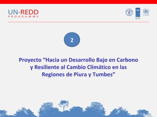 2
Proyecto “Hacia un Desarrollo Bajo en Carbono
y Resiliente al Cambio Climático en las
Regiones de Piura y Tumbes”

 