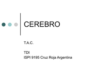 CEREBRO T.A.C. TDI ISPI 9195 Cruz Roja Argentina 