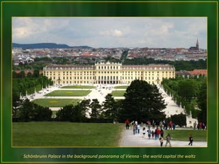 Schönbrunn Palace in the background panorama of Vienna - the world capital the waltz
 